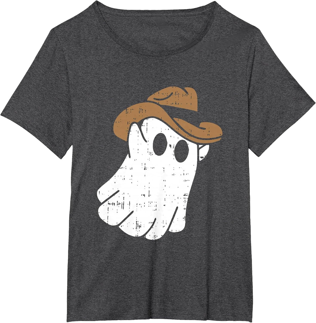 Cowboy Ghost Halloween Costume Funny Spooky Boo Spirit T-Shirt - Dark Heather Grey