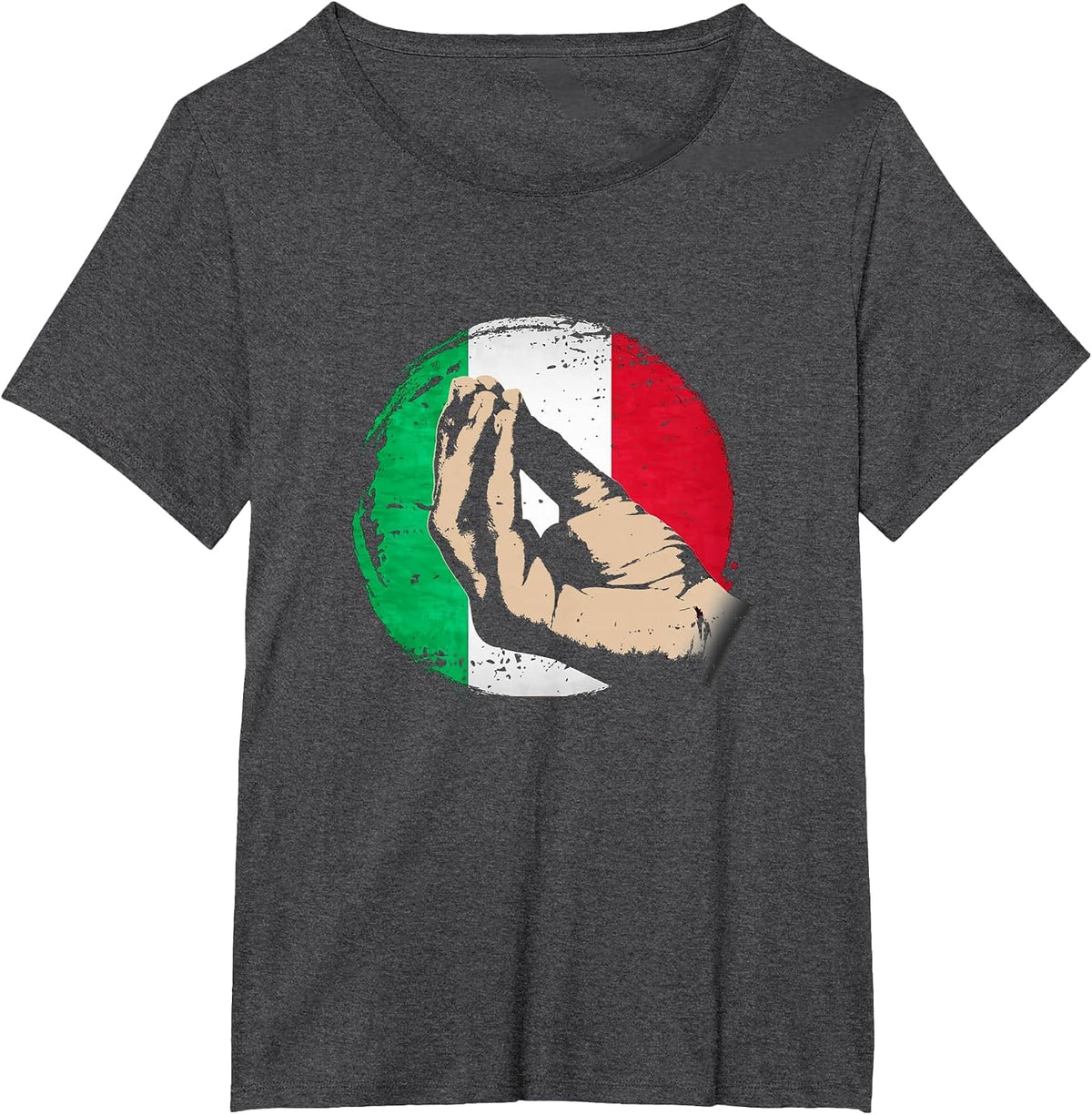 Pinched Finger Humor Italy Flag Funny Italian Hand Gesture T-Shirt - Dark Heather Grey