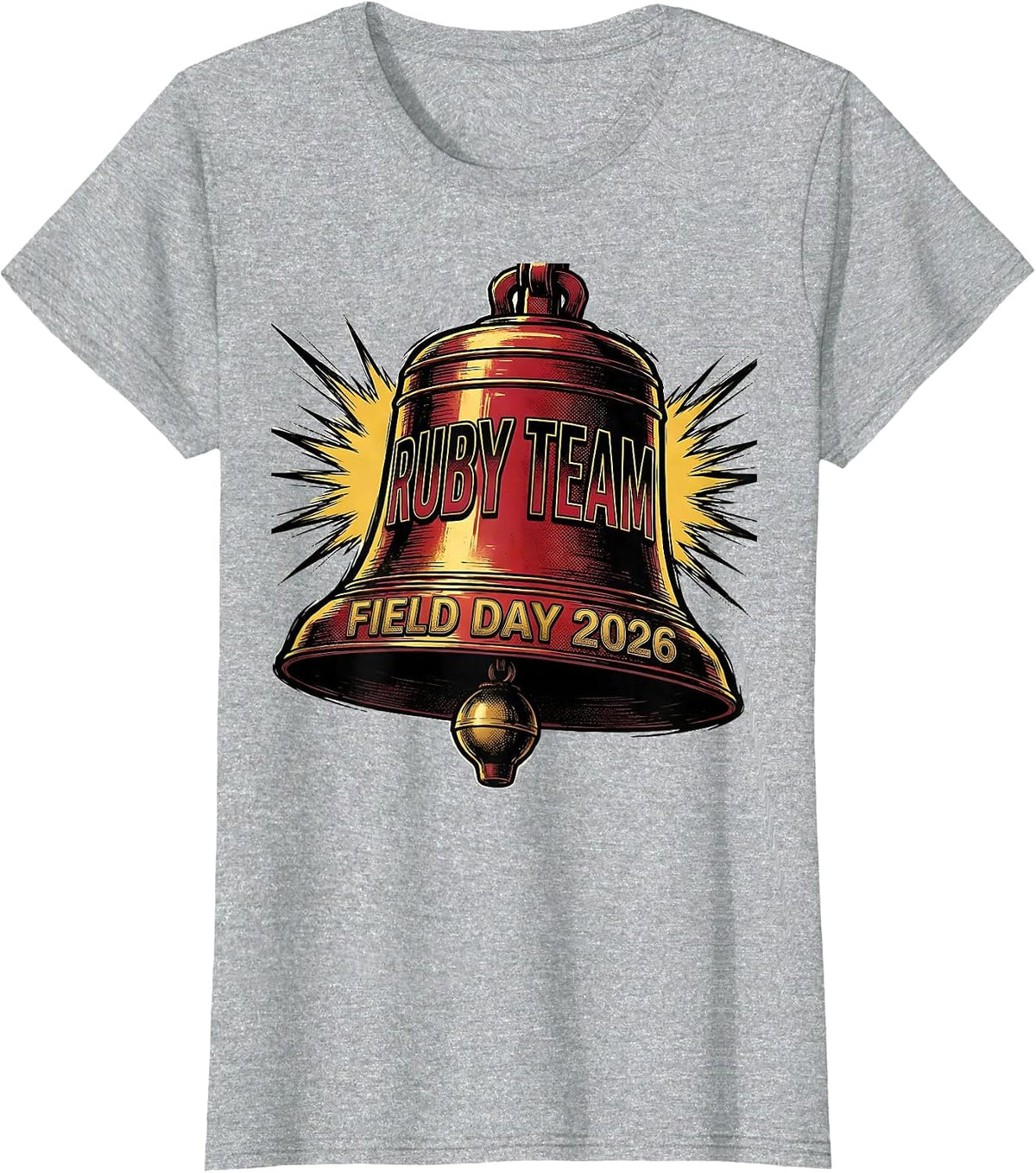 Women's Ruby Team Field Day 2026 Comic Book Teacher Kids T-Shirt - Heather Grey