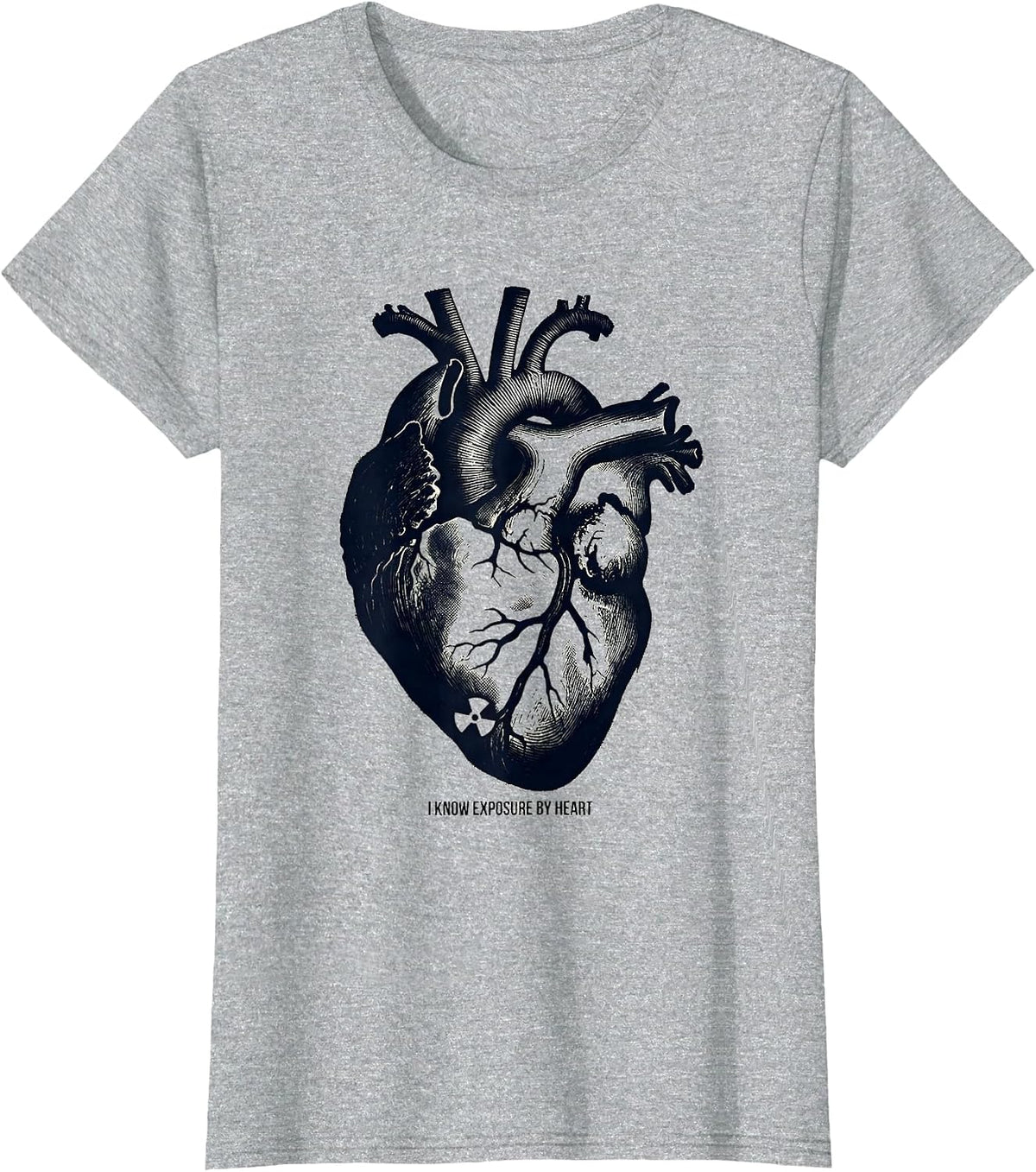 Women's I Know Exposure By Heart Funny Radiology Tech Rad Tech Humor T-Shirt - Heather Grey
