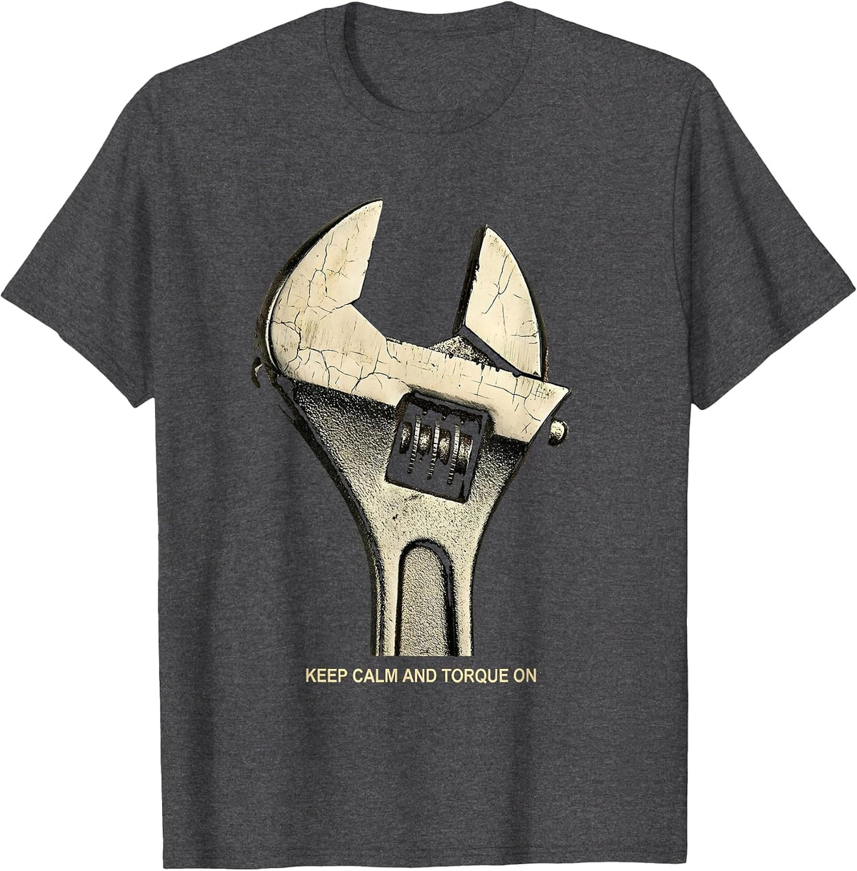 Men's Keep Calm and Torque On Mechanic Design T-Shirt - Dark Heather Grey