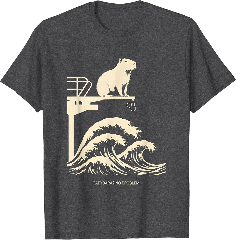 Men's Capybara? No Problem Funny Capybara Meme Animal Lover Humor T-Shirt - Dark Heather Grey