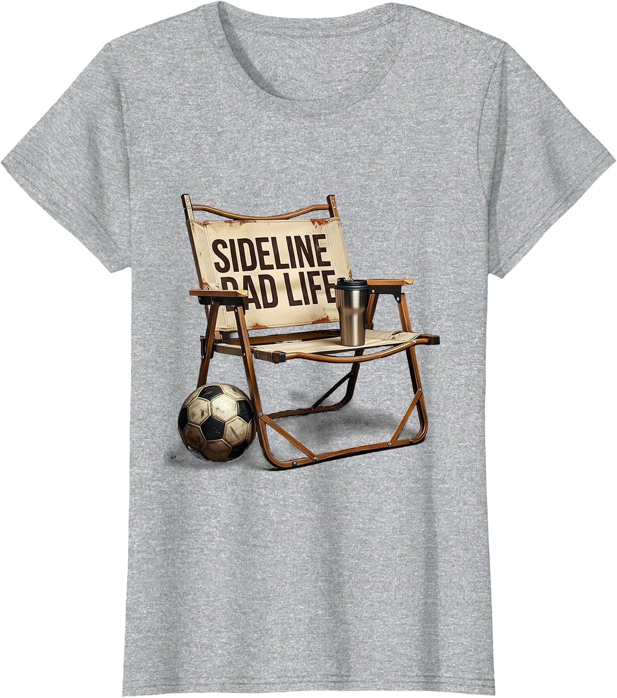 Sideline Dad Life Soccer Dad Graphic Design T-Shirt - Heather Grey