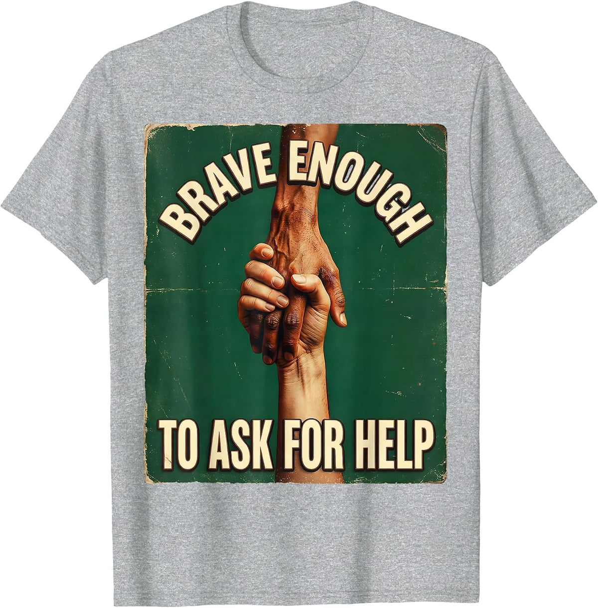 Men's Brave Enough To Ask For Help Suicide Awareness T-Shirt - Heather Grey