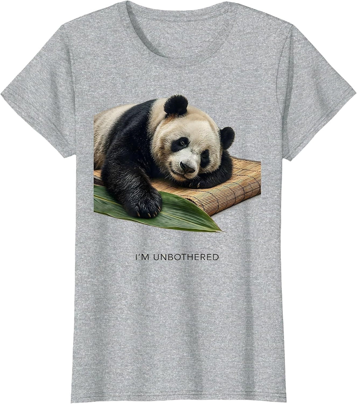 Women's I'm Unbothered Cute Panda Lover Funny Animal Humor T-Shirt - Heather Grey