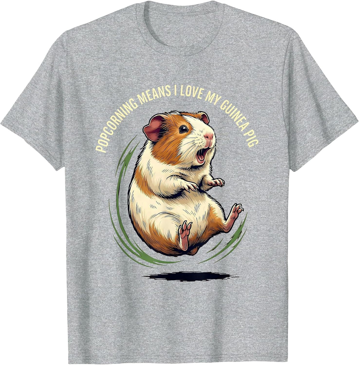 Men's Popcorning Means I Love My Guinea Pig Funny Guinea Pig Lover T-Shirt - Heather Grey