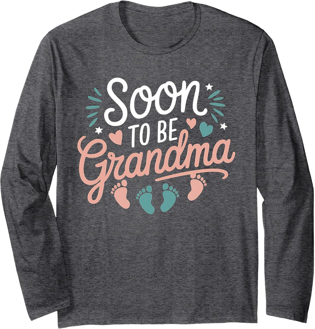 Soon to be Grandma Retro Vintage Mothers Day for New Grandma Long Sleeve T-Shirt - Adult Unisex Dark Heather Grey