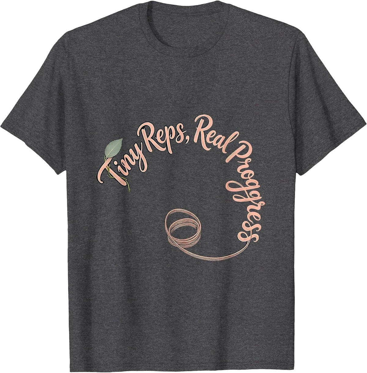 Men's Tiny Reps, Real Progress Boho Typography OT PT Therapist T-Shirt - Dark Heather Grey