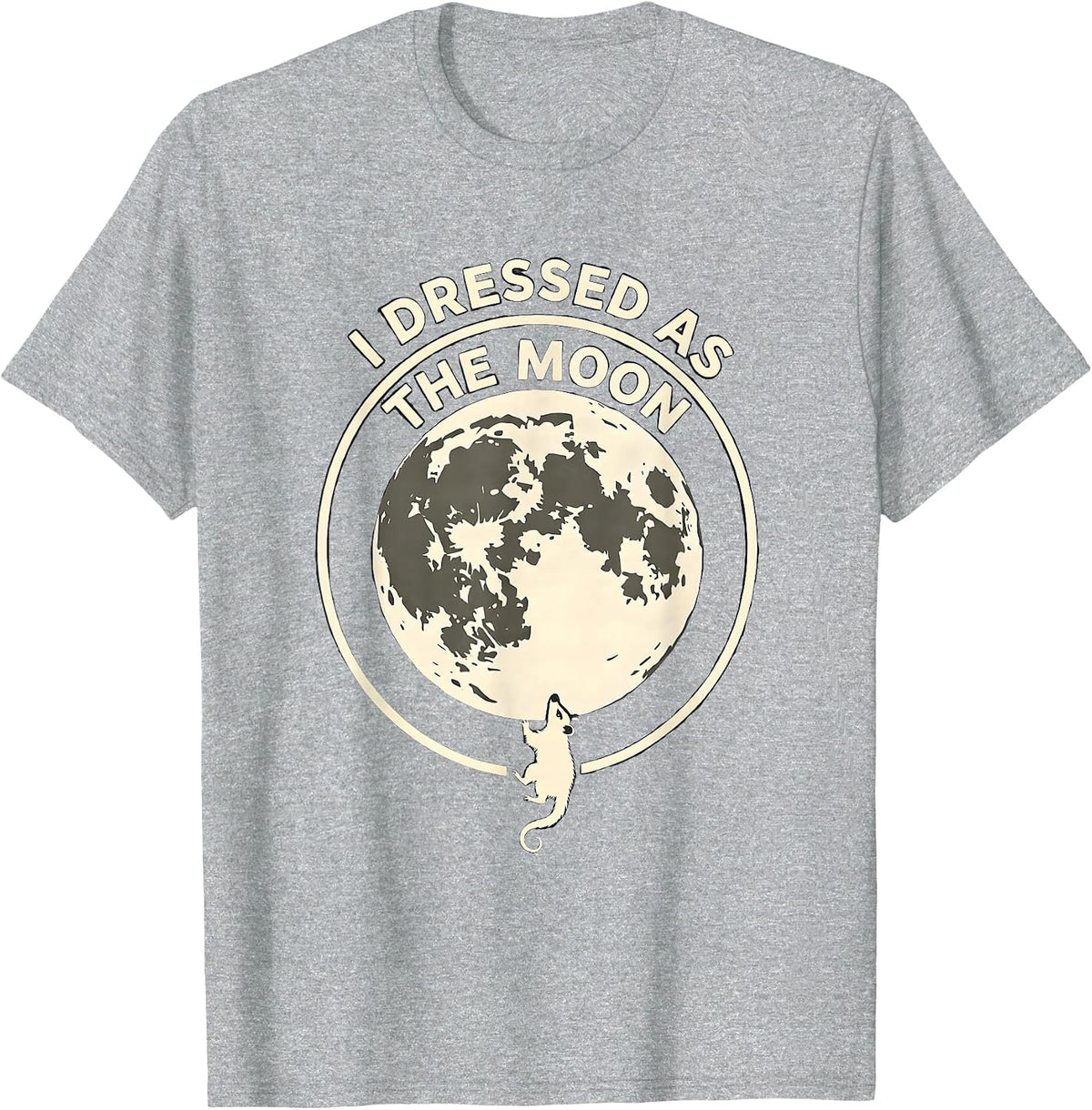 Men's I Dressed As The Moon Funny Halloween Opossum Costume Humor T-Shirt - Heather Grey