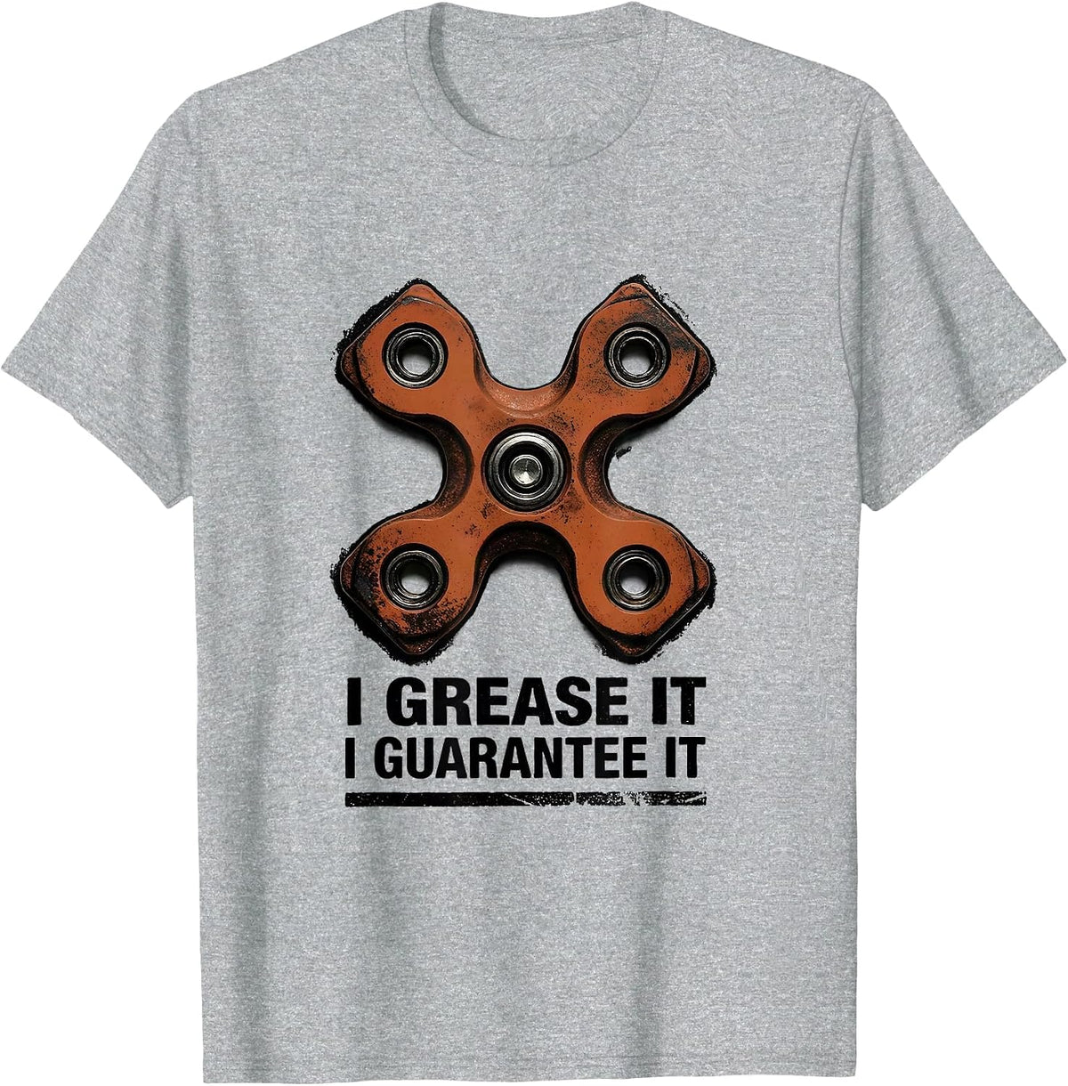 Men's I Grease It, I Guarantee It Funny Mechanic Auto Technician T-Shirt - Heather Grey