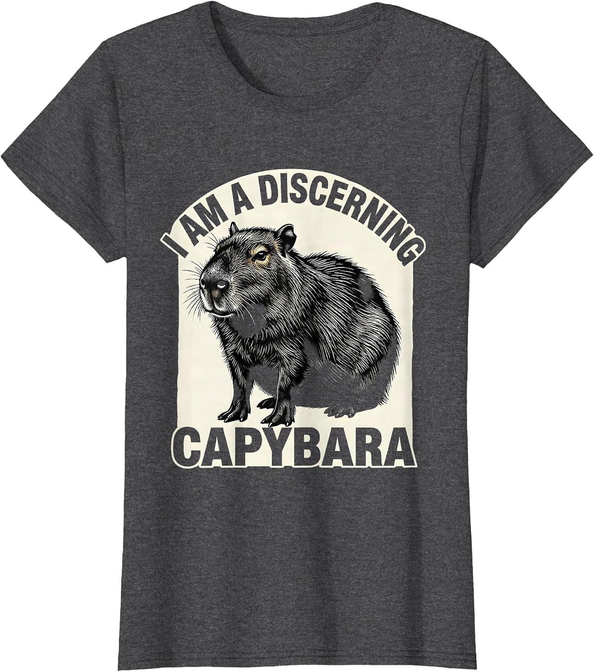 Women's I Am A Discerning Capybara Funny Animal Lover Sarcastic T-Shirt - Dark Heather Grey
