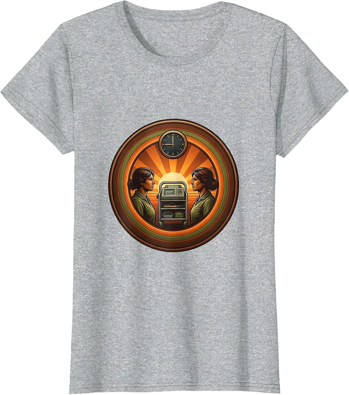 Retro Nurse Crew New Year Party ICU ER ICU T-Shirt - Heather Grey