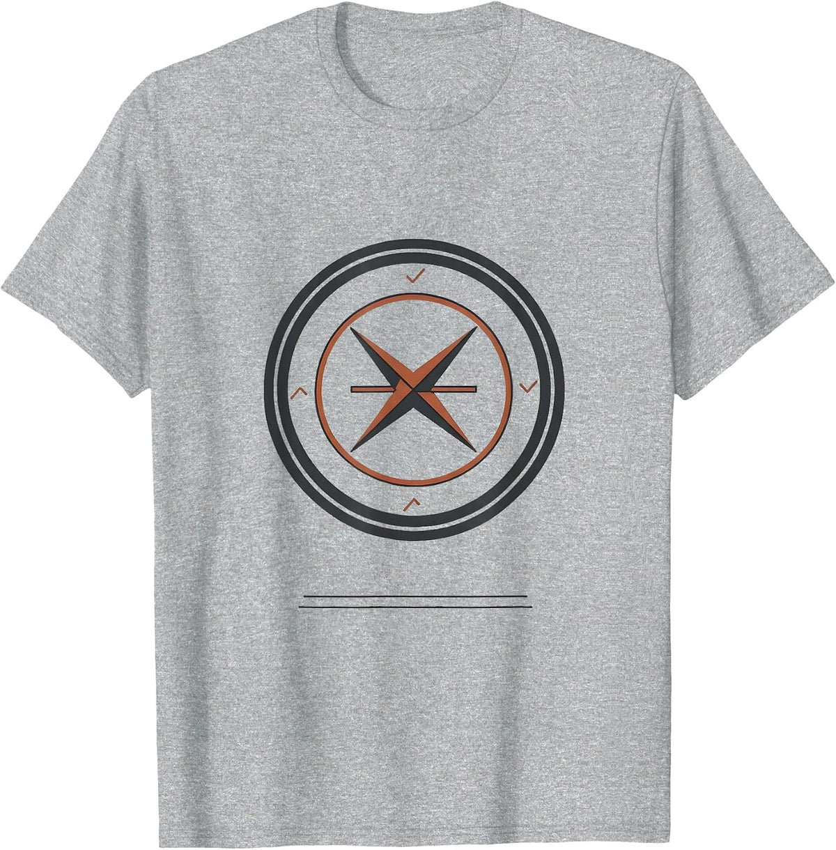 Men's Minimalist History Teacher Compass Seal Back to School T-Shirt - Heather Grey