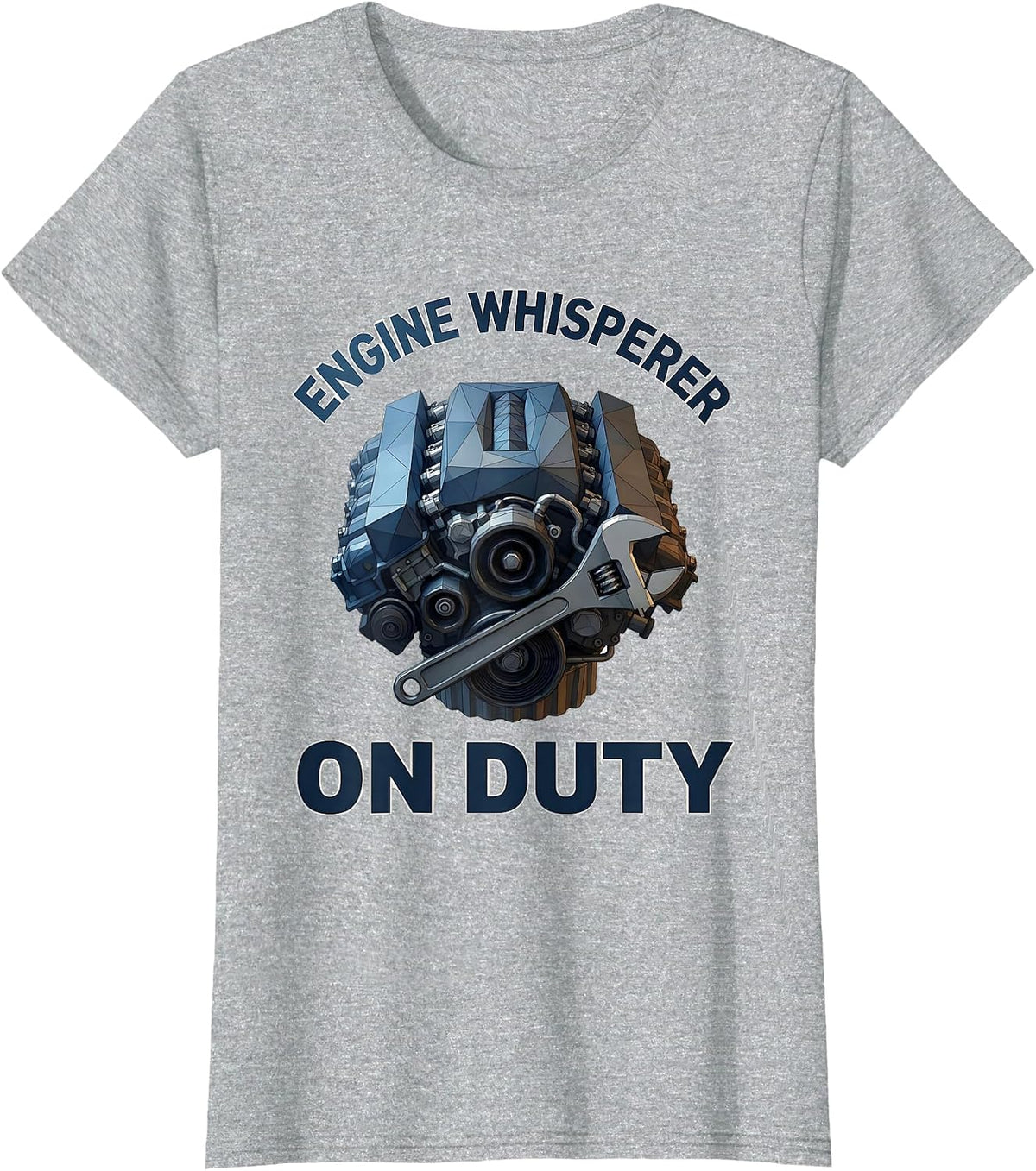 Engine Whisperer On Duty Mechanic Design T-Shirt - Heather Grey