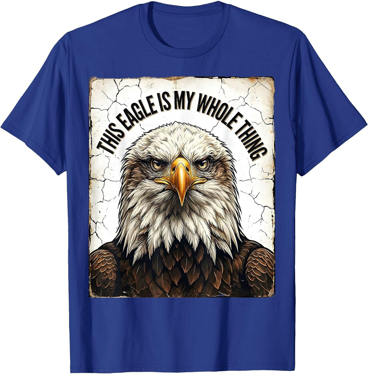 Men's This Eagle Is My Whole Thing Distressed Eagle Lover Faith T-Shirt - Royal Blue