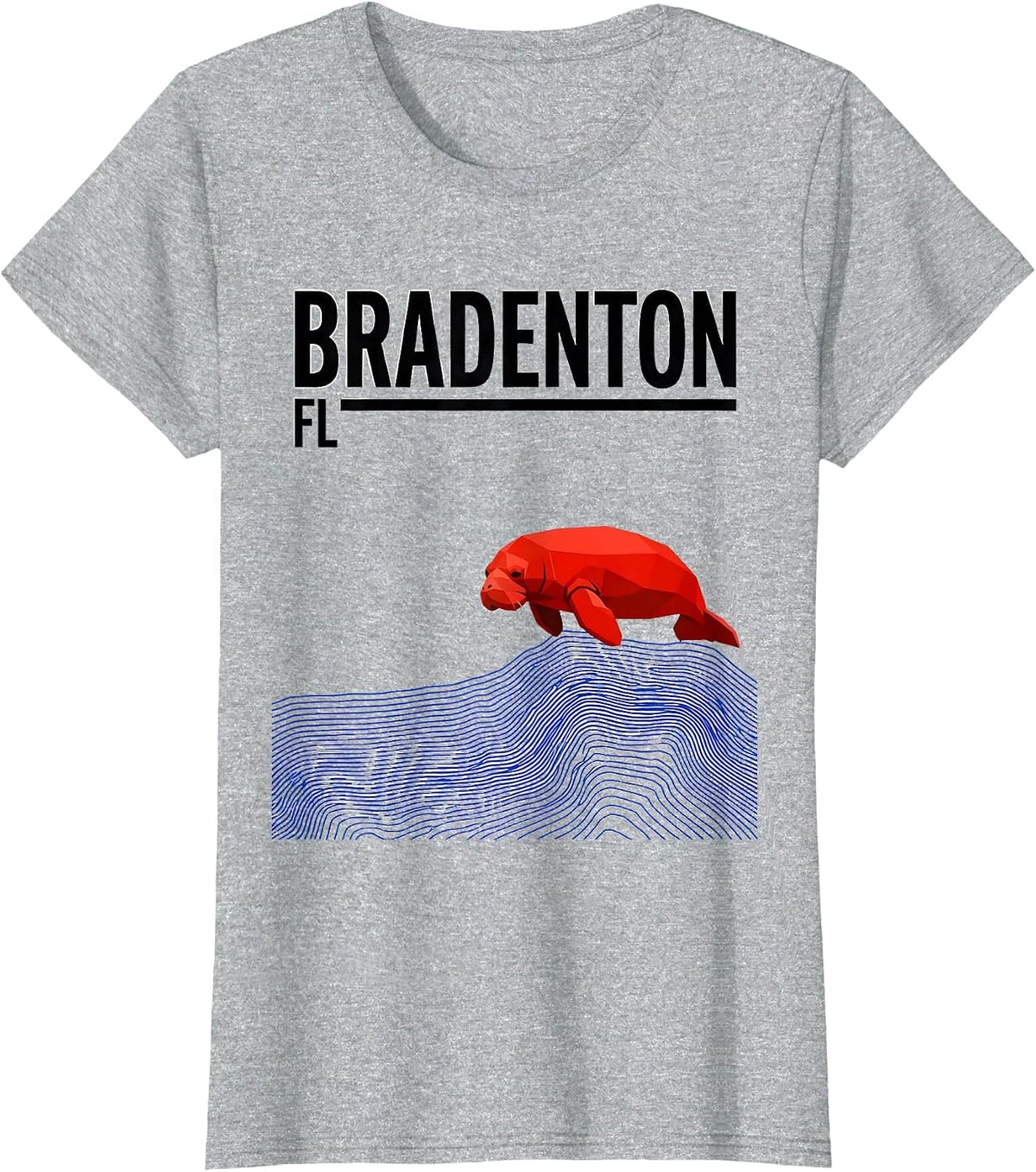 BRADENTON FL Vintage Swiss International Manatee River Retro T-Shirt - Heather Grey