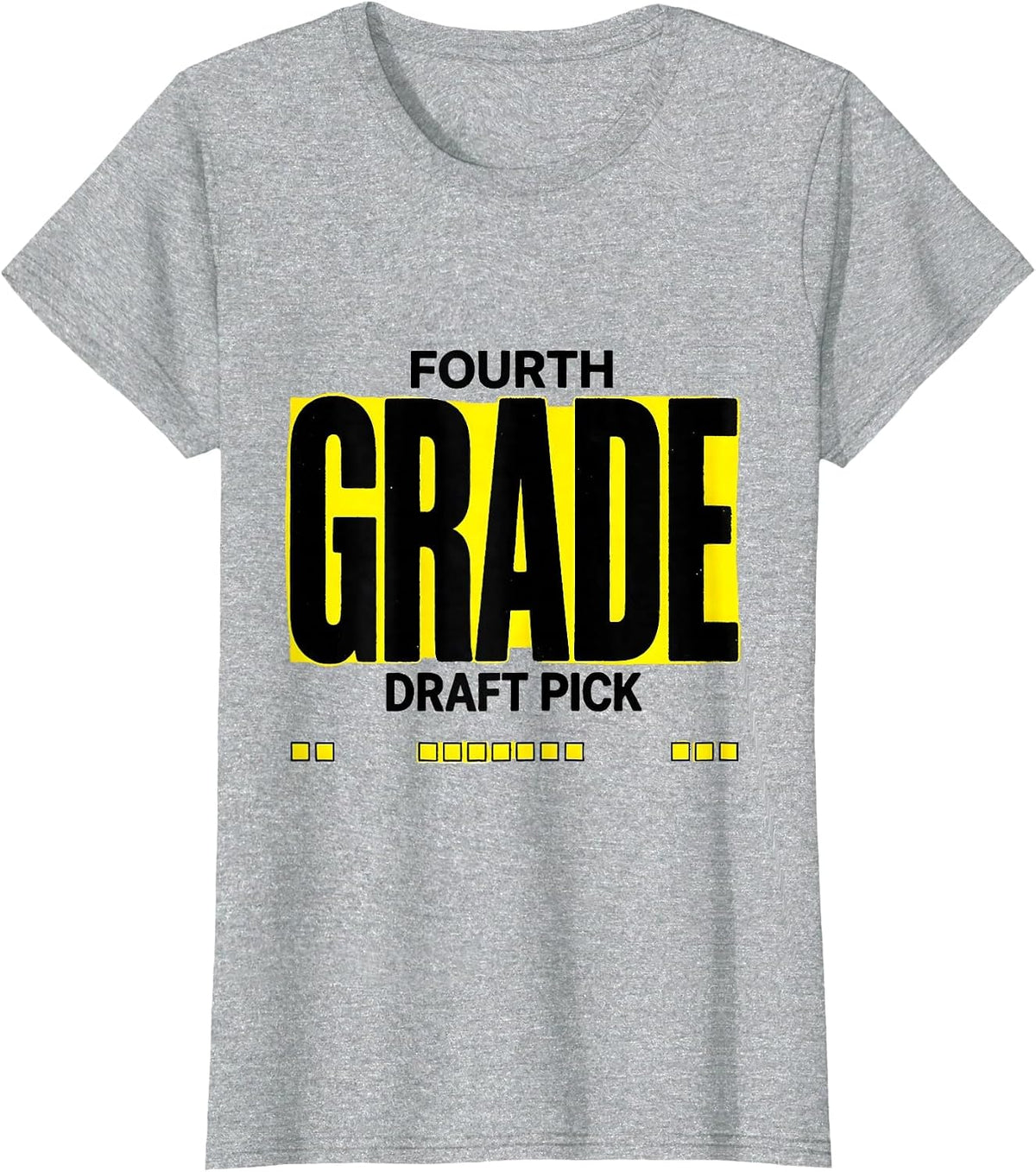 Fourth Grade Draft Pick Playful School Team Back to School T-Shirt - Heather Grey