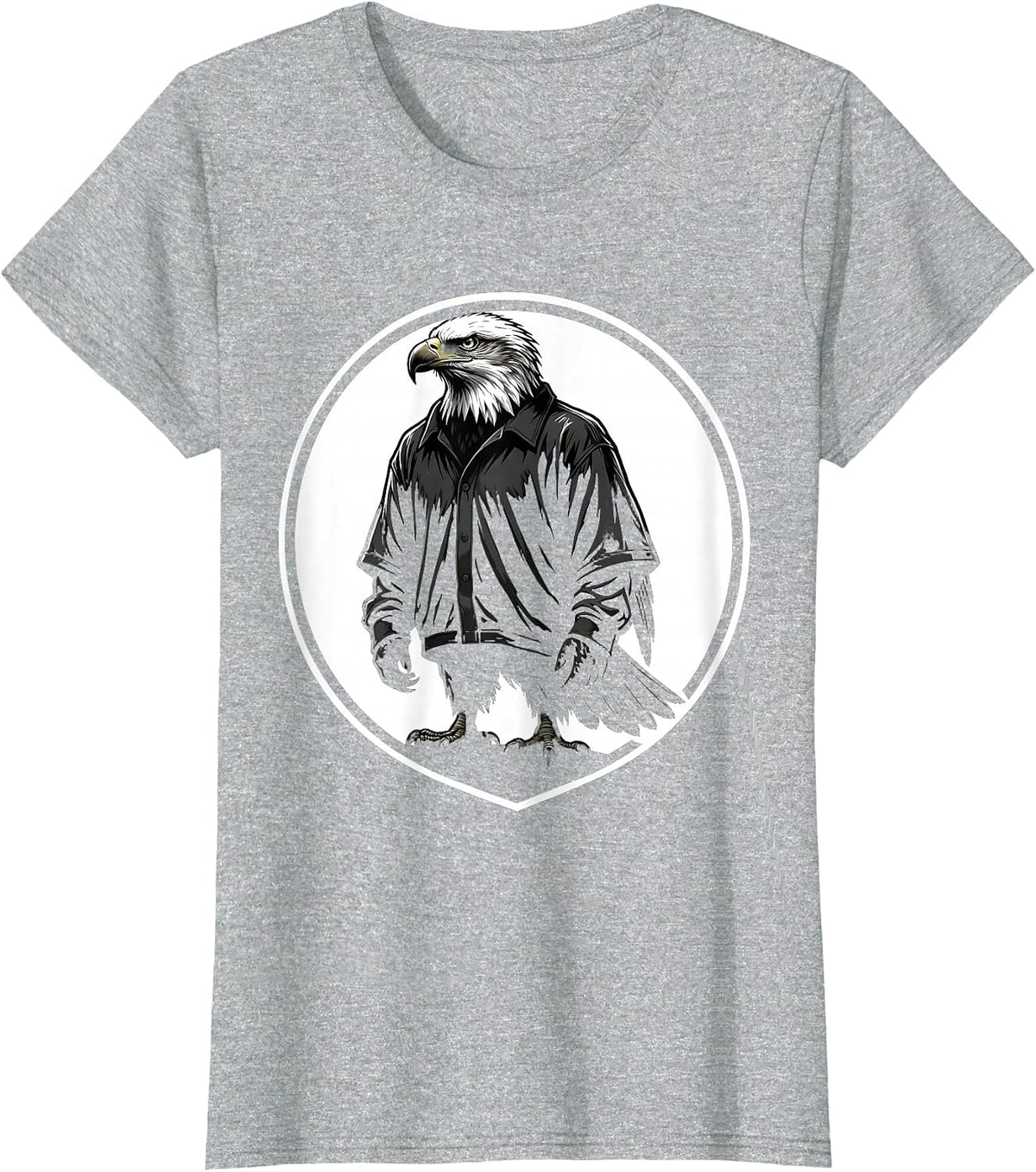 Bold Eagle Oversized Jersey Graphic Tee T-Shirt - Heather Grey