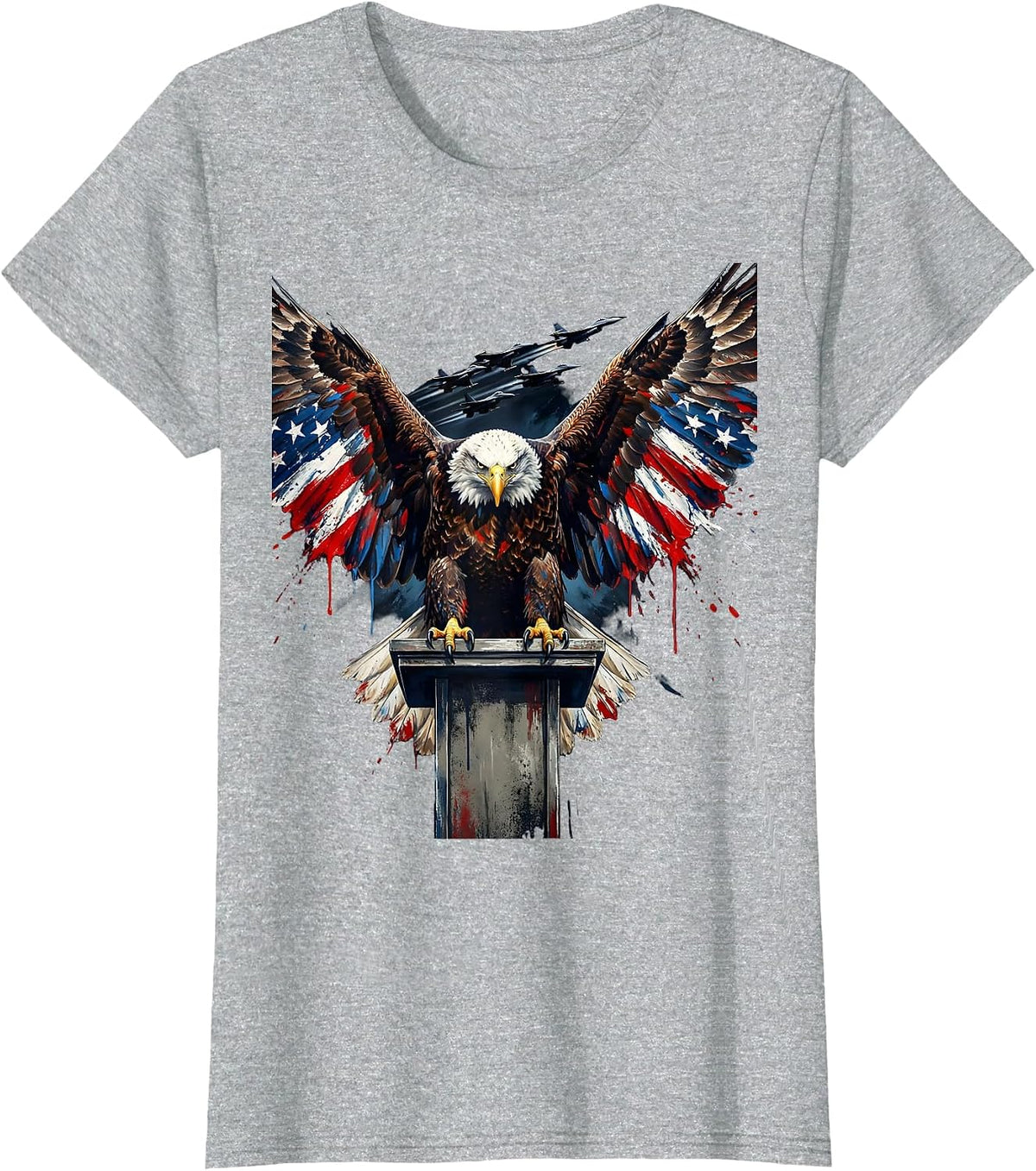 Eagle Atop Presidential Podium Graphic T-Shirt - Heather Grey