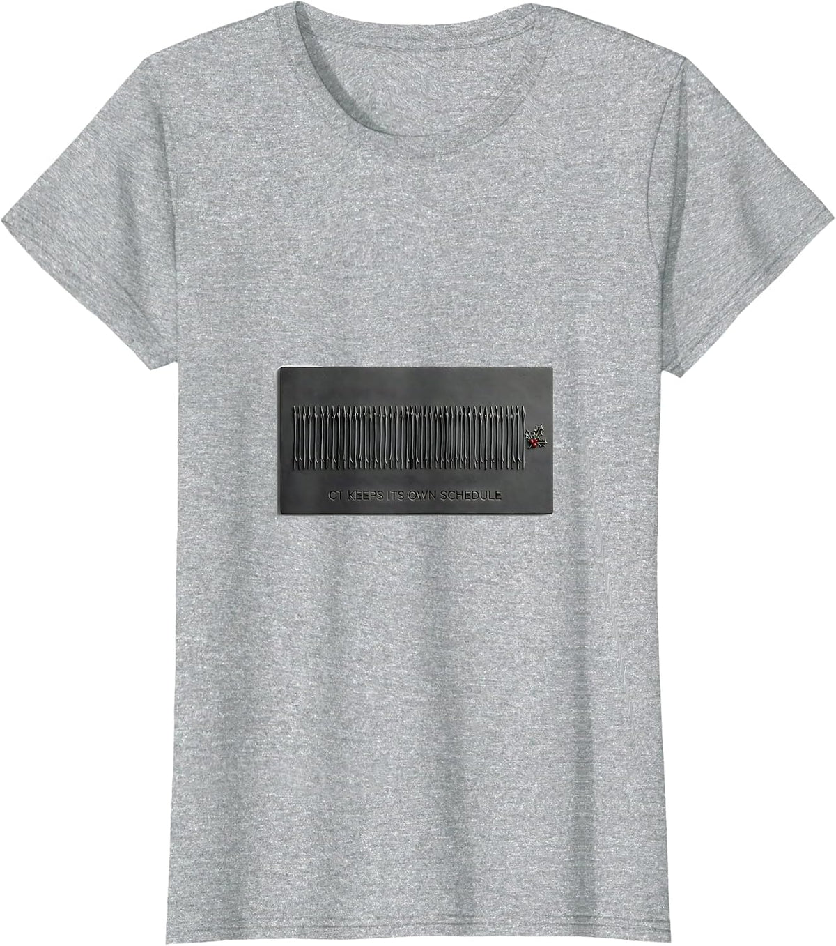 CT Keeps Its Own Schedule Funny Radiology Tech Christmas T-Shirt - Heather Grey