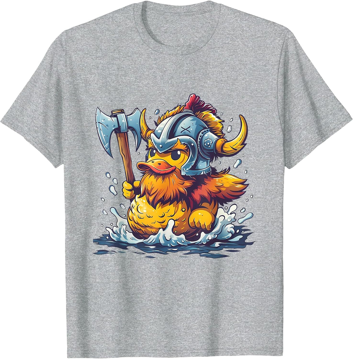 Rubber Duck Viking Helmet Rubber Duck T-Shirt - Heather Grey