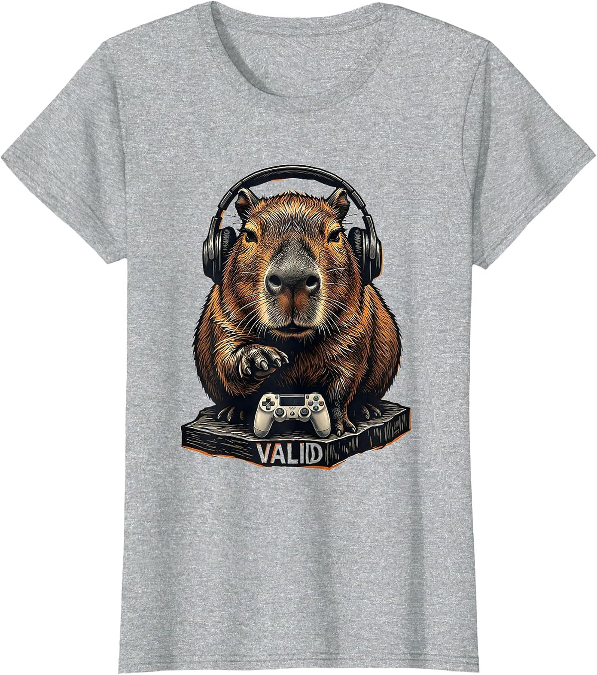 Valid Funny Capybara Gamer Meme Humor Video Games T-Shirt - Heather Grey