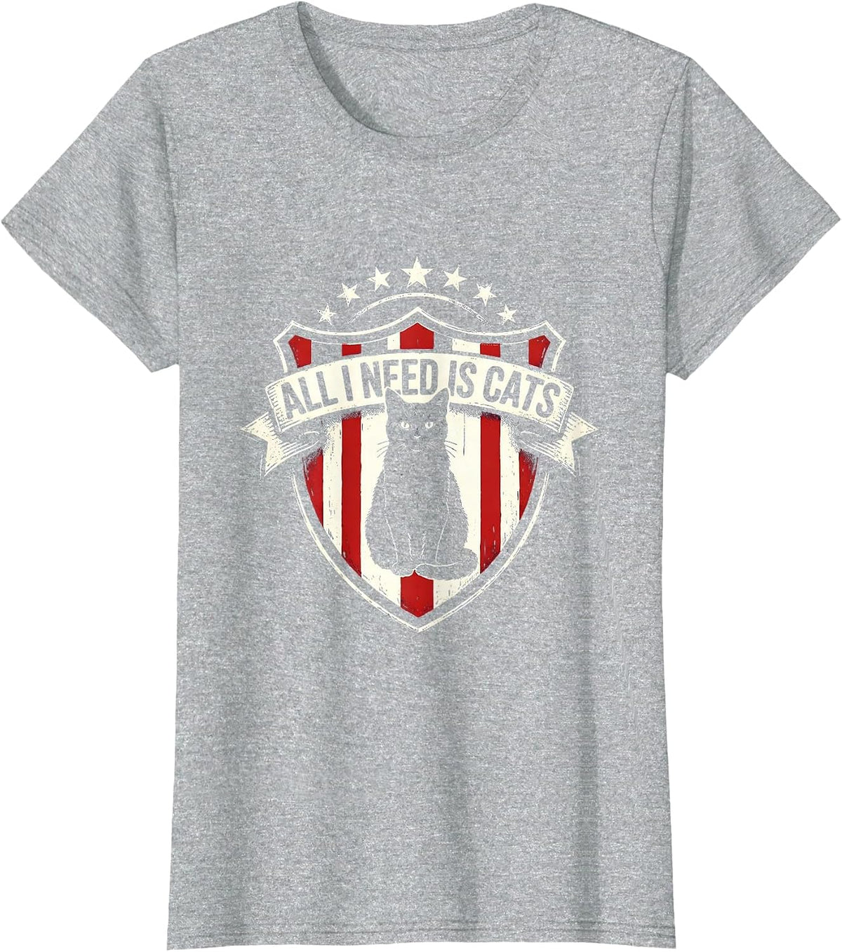 All I Need Is Cats Funny Cat Lover Design T-Shirt - Heather Grey