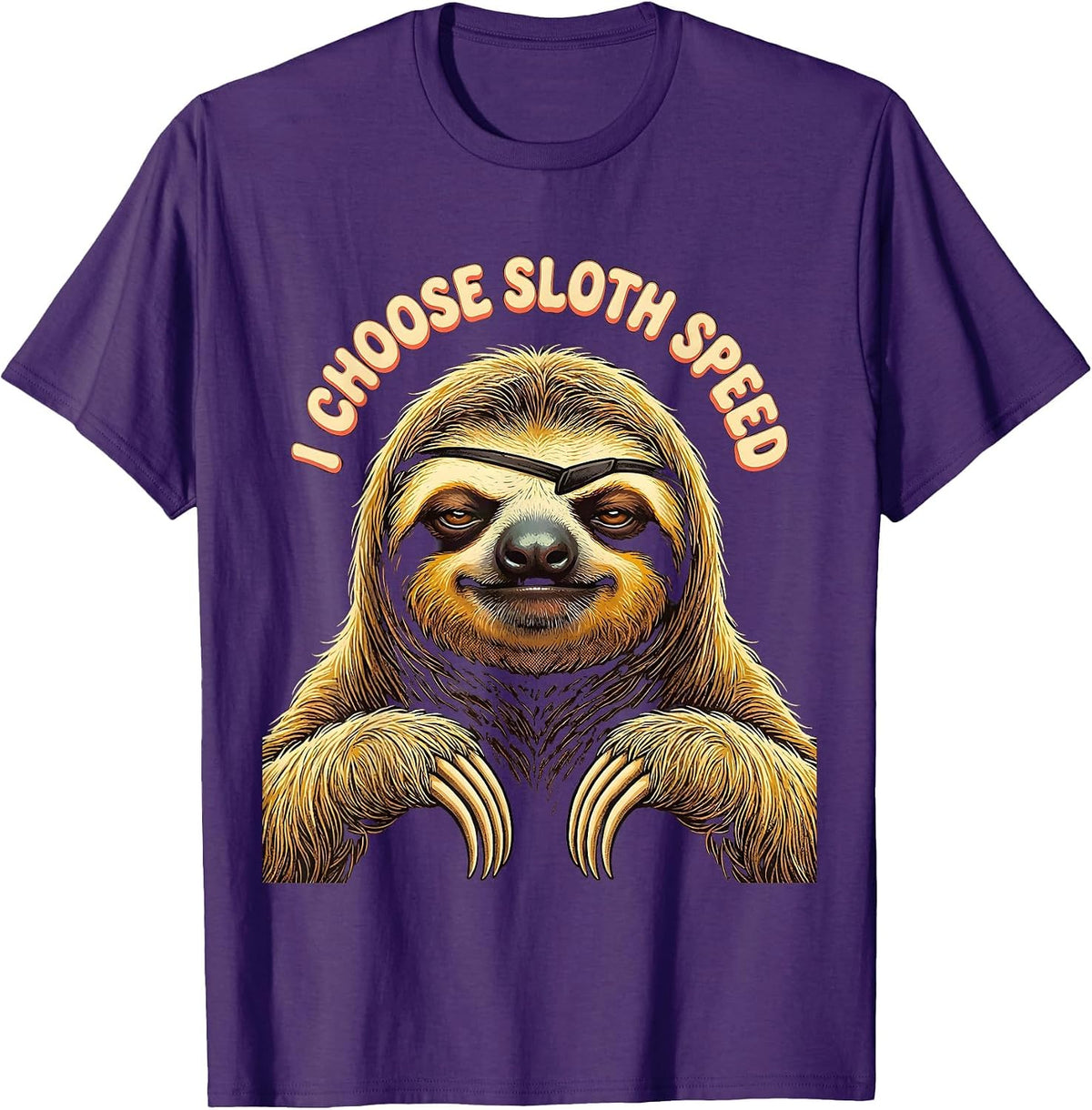 I Choose Sloth Speed Funny Sloth Lover Humor Casual T-Shirt - Purple