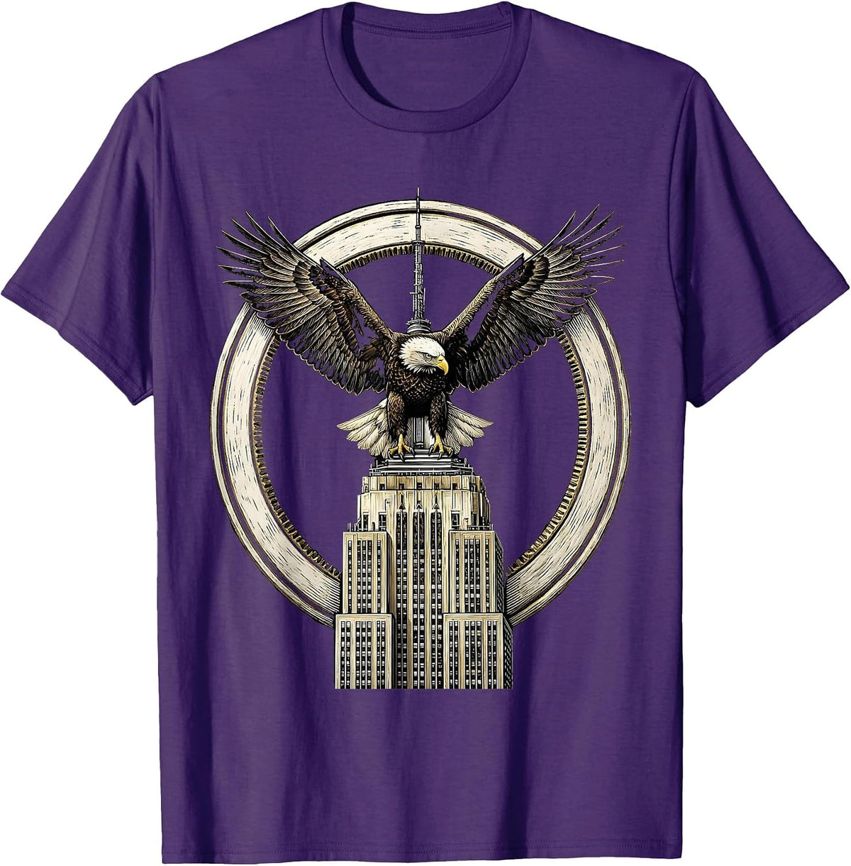 Men's I Survived My Trip to NYC Eagle Design T-Shirt - Purple