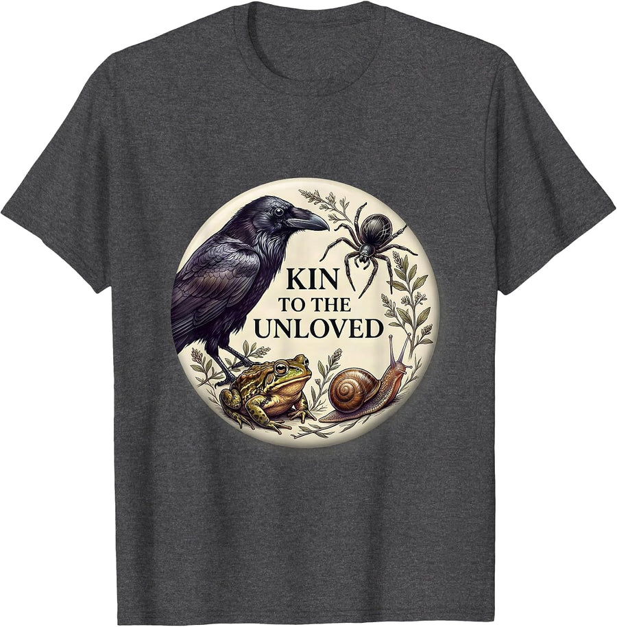 Men's Kin To The Unloved Misunderstood Creatures Nature Lover Gift T-Shirt - Dark Heather Grey