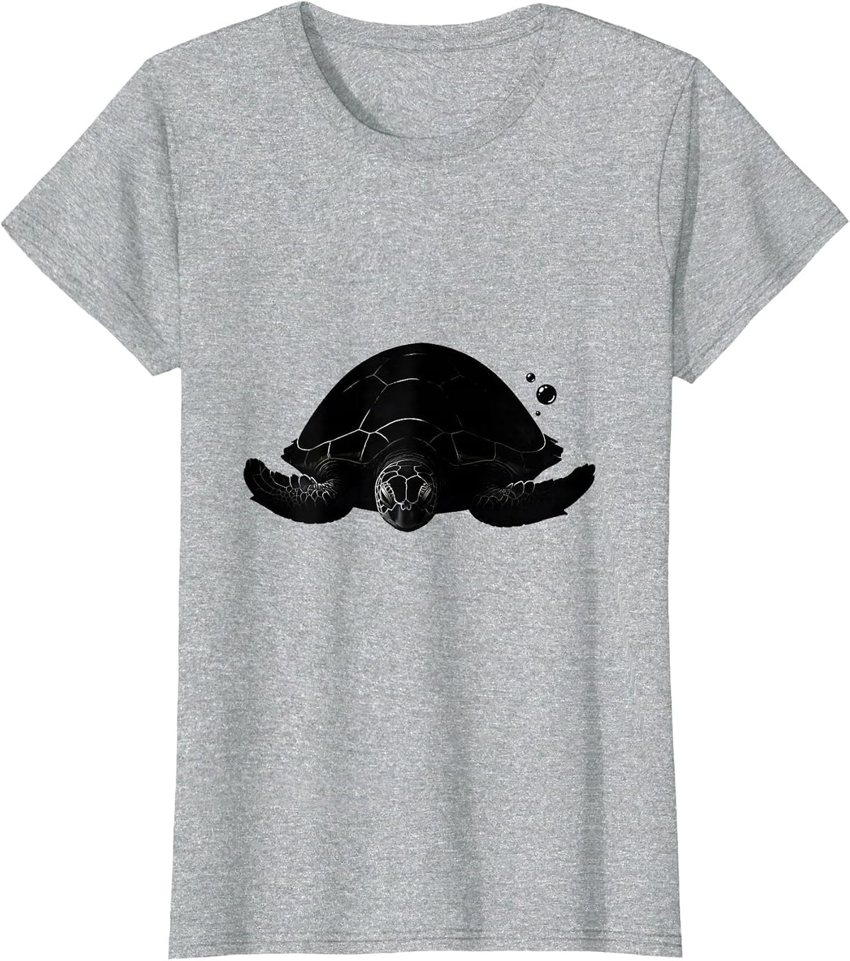 Sea Turtle Silhouette Ocean Wildlife Humor Eco Lover T-Shirt - Heather Grey