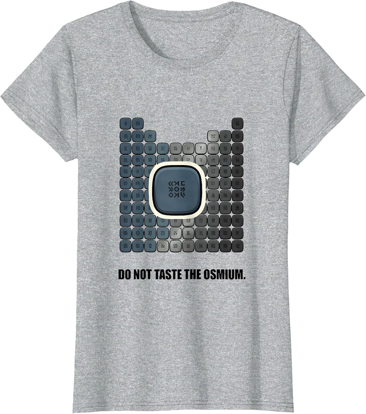 Women's Do Not Taste The Osmium Funny Periodic Table Chemistry T-Shirt - Heather Grey