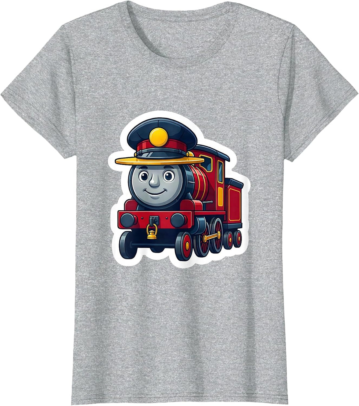 Toy Locomotive Engineer Cap Toddler Train Birthday T-Shirt - Heather Grey
