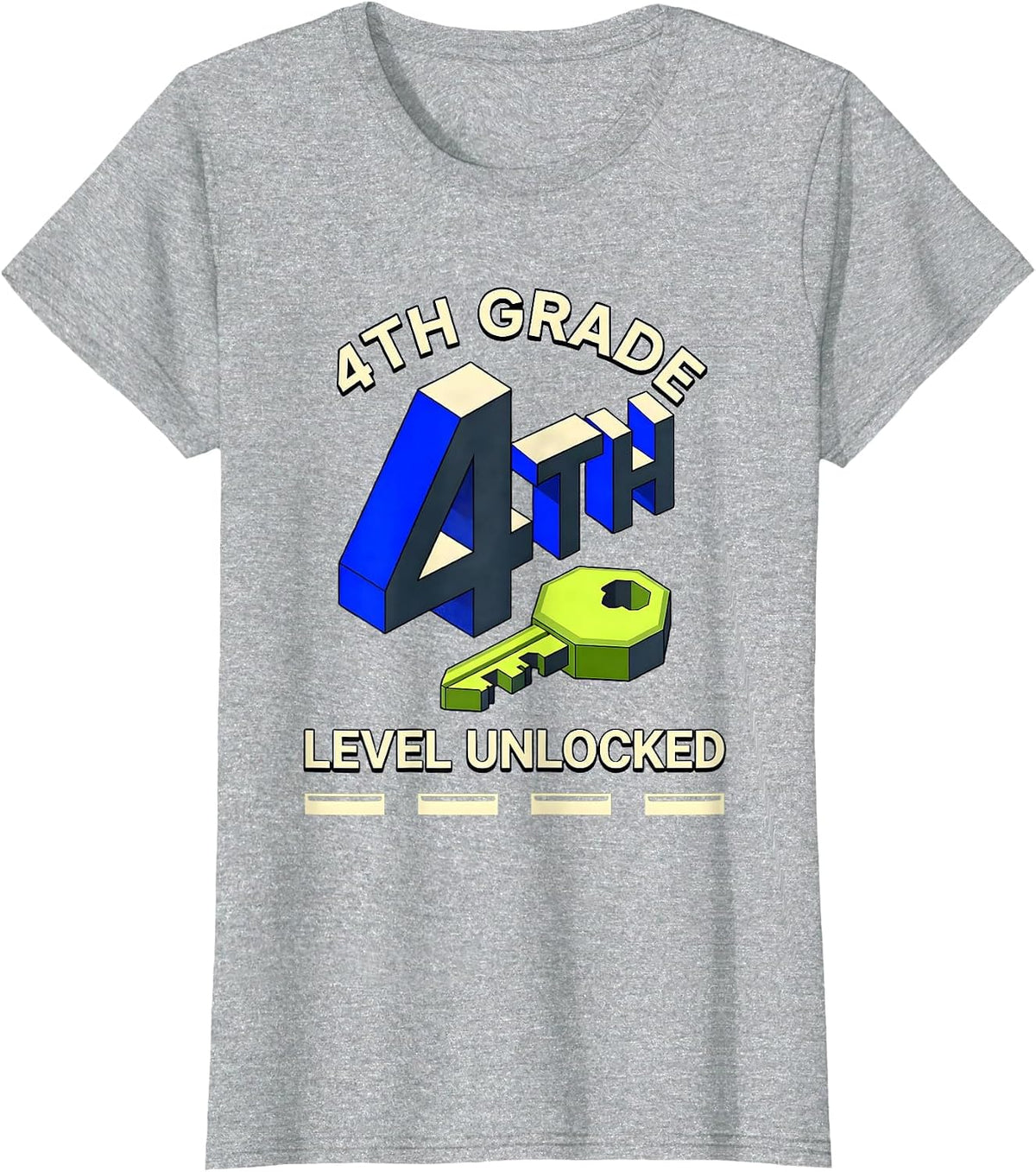 4th Grade Level Unlocked Gamer Back To School Boys T-Shirt - Heather Grey
