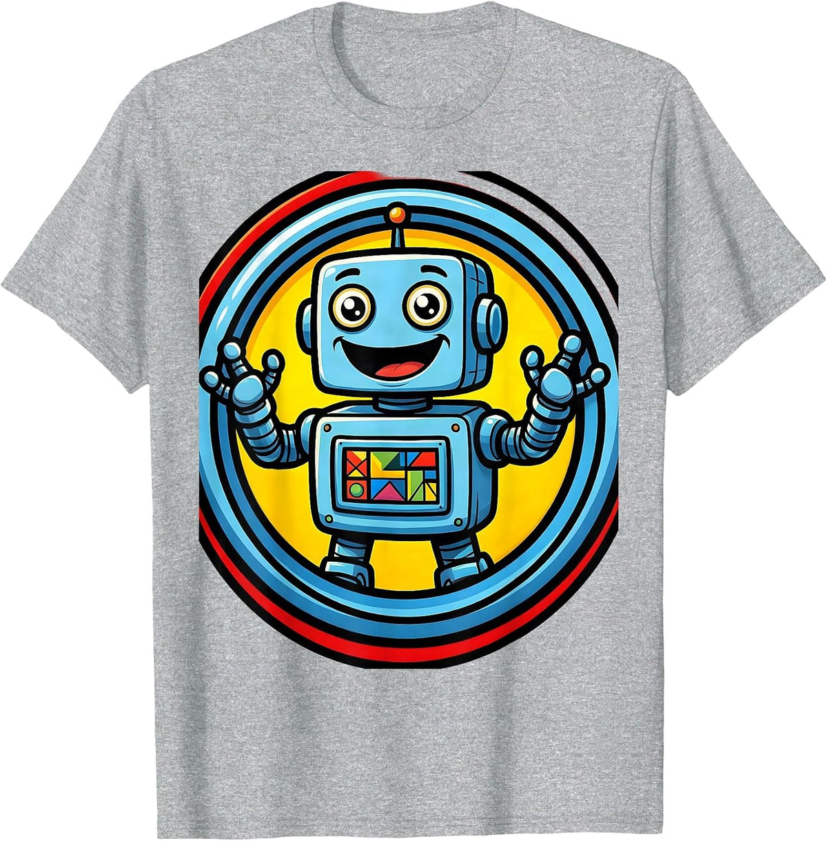 Men's Special Education Teacher Cheerful Robot ABCs Gift T-Shirt - Heather Grey