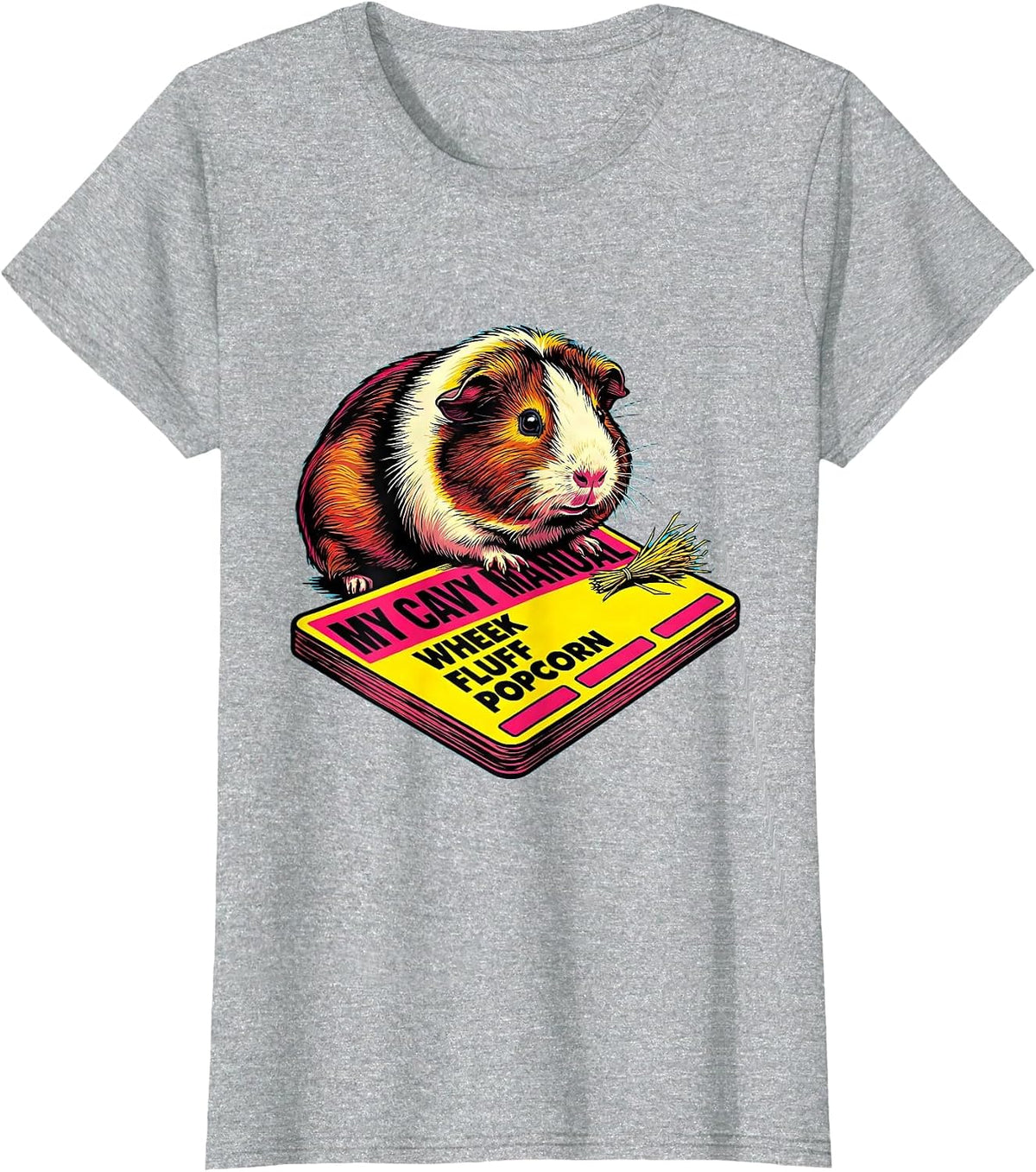 My Cavy Manual Wheek Fluff Popcorn Funny Guinea Pig Lover T-Shirt - Heather Grey