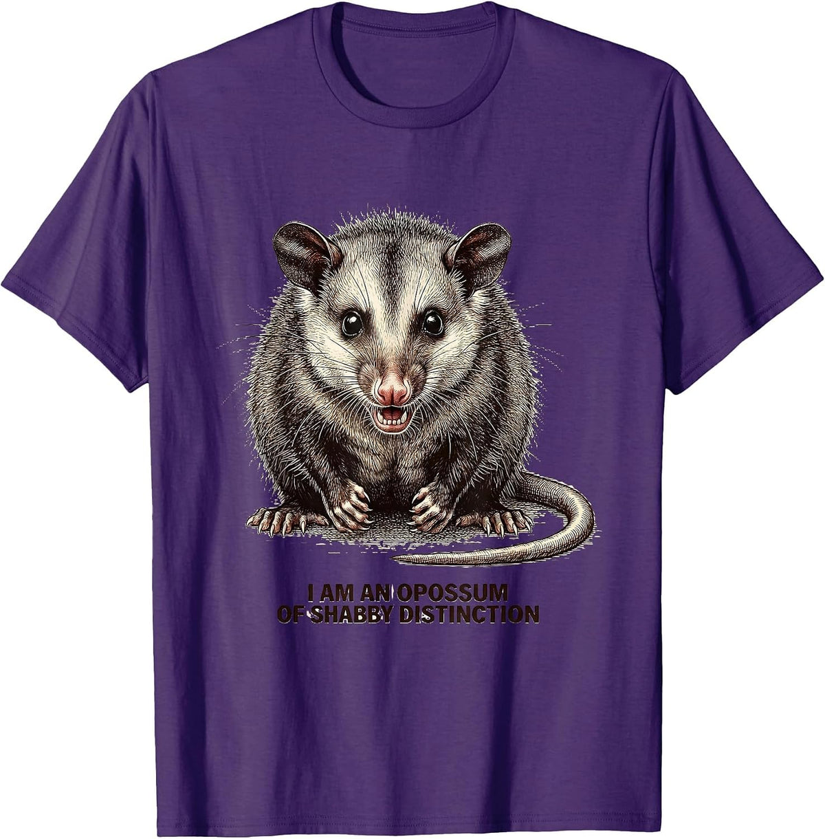 Men's I Am An Opossum Of Shabby Distinction Funny Opossum Meme T-Shirt - Purple