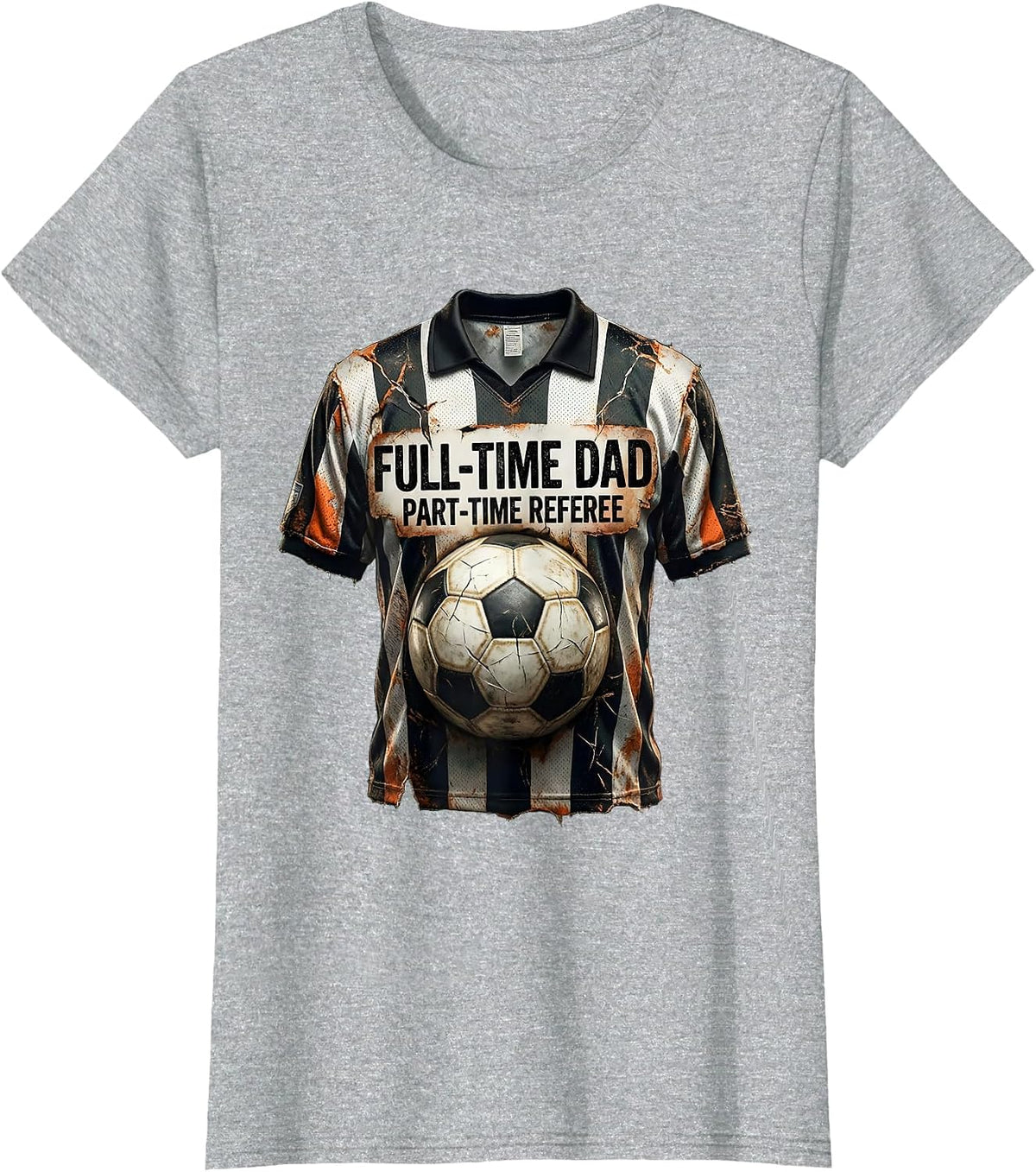 Women's Full-Time Dad Part-Time Referee Soccer Dad T-Shirt - Heather Grey