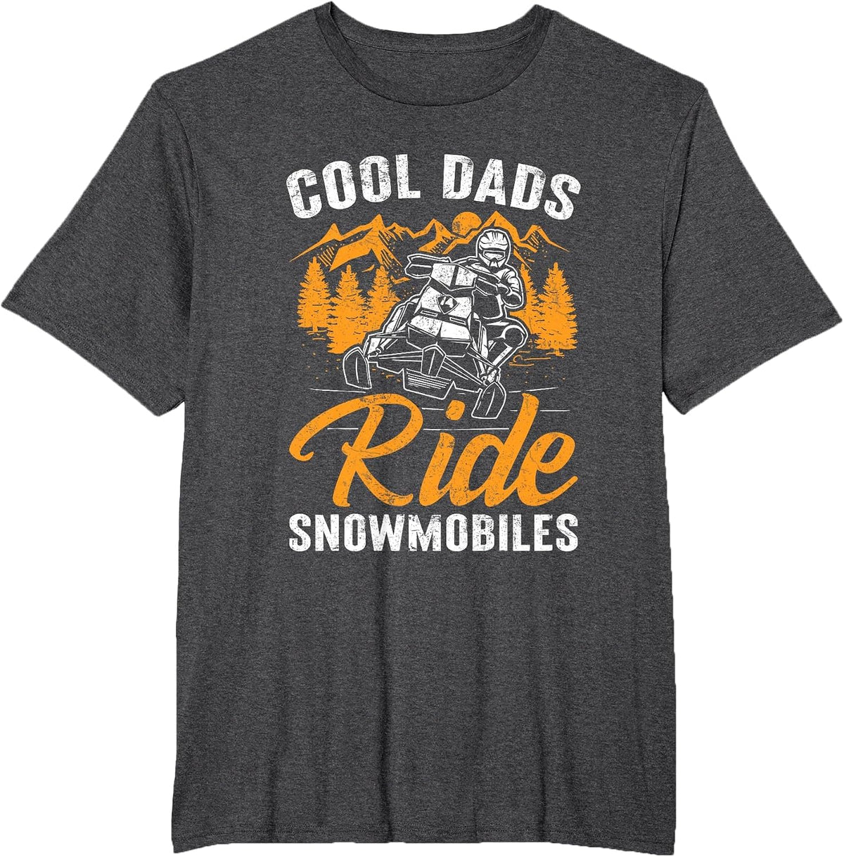 Cool Dads Ride Snowmobiles - Father Snowcross Motor Sled T-Shirt - Dark Heather Grey