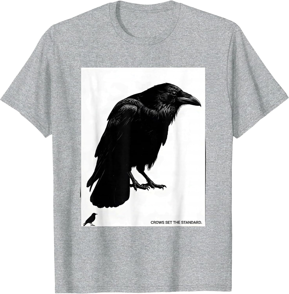 Men's Crows Set The Standard Funny Crow Lover Bird Humor T-Shirt - Heather Grey