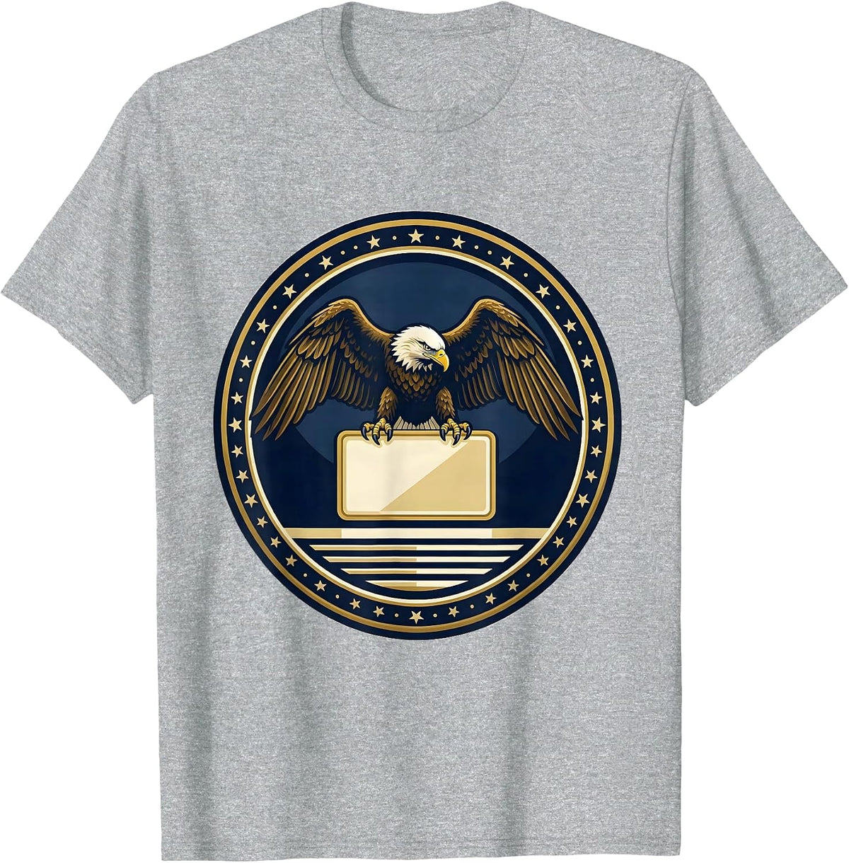 Men's Sealed Eagle Anniversary Badge Patriotic 250th Celebration T-Shirt - Heather Grey