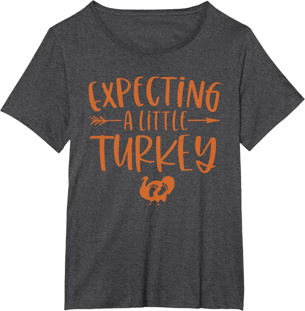 Expecting A Little Turkey Thanksgiving Pregnancy T-Shirt - Dark Heather Grey