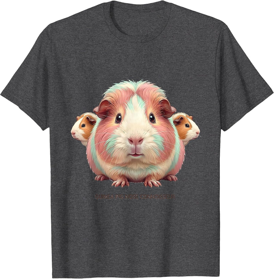 Men's Guinea Pig Nose Connoisseur Cute Kawaii Pet Lover Humor T-Shirt - Dark Heather Grey