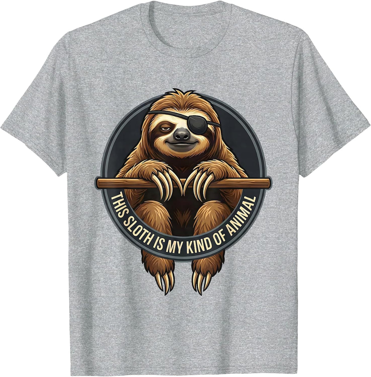 Men's This Sloth Is My Kind Of Animal Funny Sloth Lover Humor T-Shirt - Heather Grey
