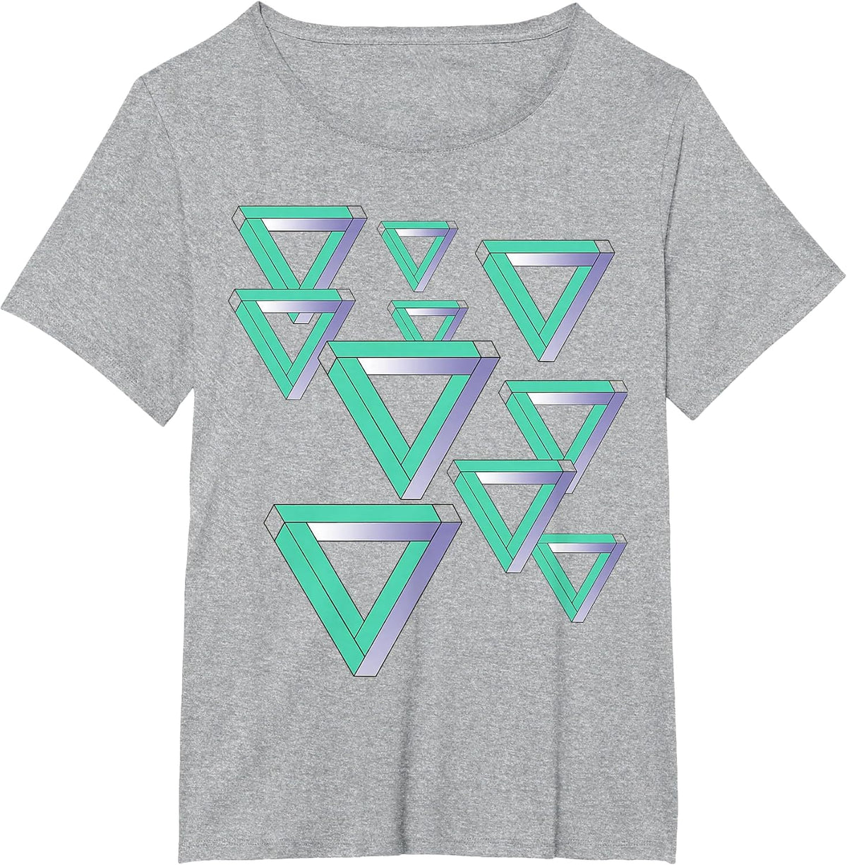 Funny Sheldon Nerdy Penrose Triangles Optical Illusion Geek T-Shirt - Heather Grey