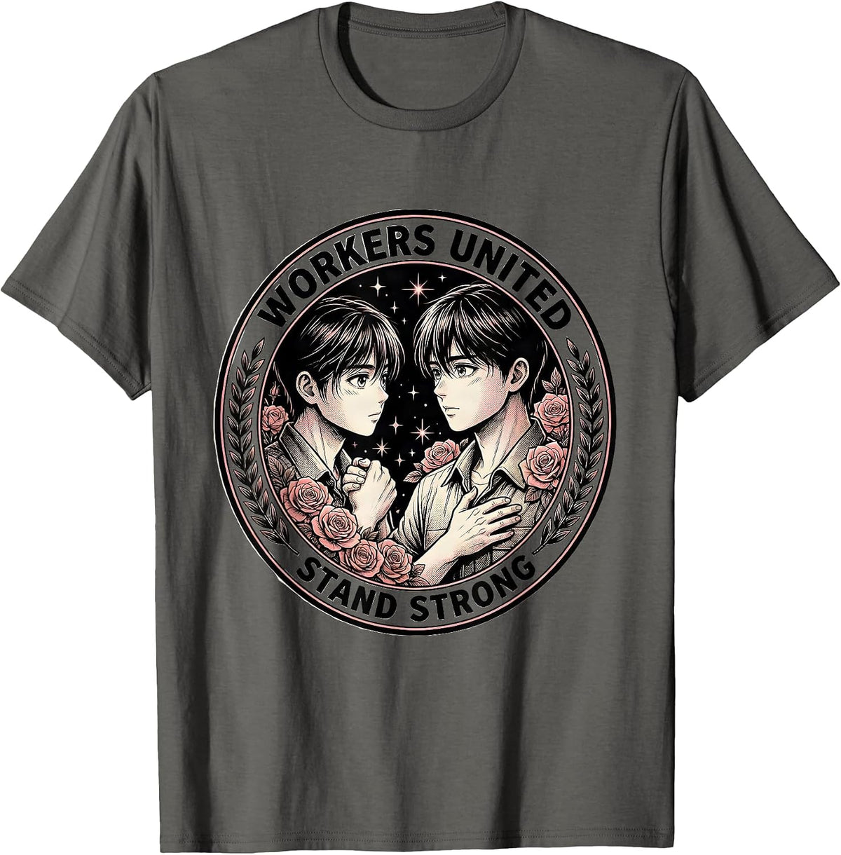 Workers United Stand Strong Equal Rights Labor Day T-Shirt - Asphalt Grey