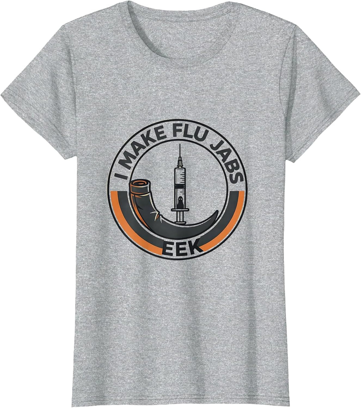 I Make Flu Jabs Eek Funny Halloween Nurse Ghost Flu Shot T-Shirt - Heather Grey