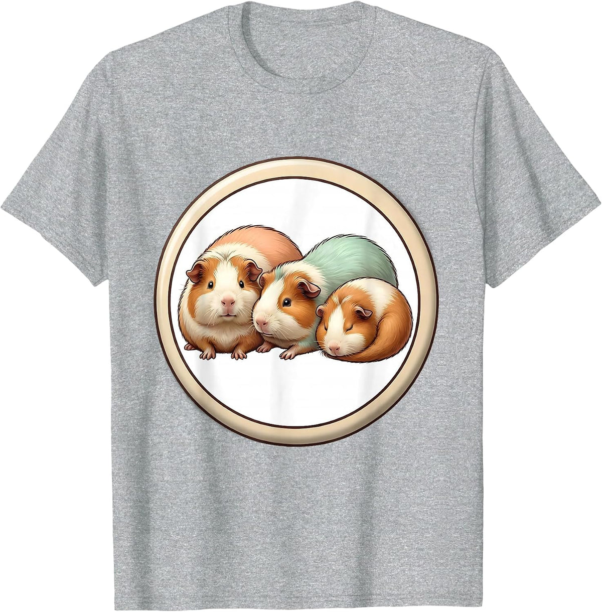 Men's Sealed Guinea Pig Badge Cute Kawaii Pet Lover Gift T-Shirt - Heather Grey