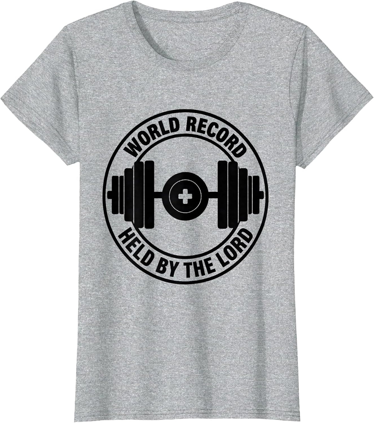 Women's World Record: Held By The Lord Christian Men Gym Faith Iron T-Shirt - Heather Grey