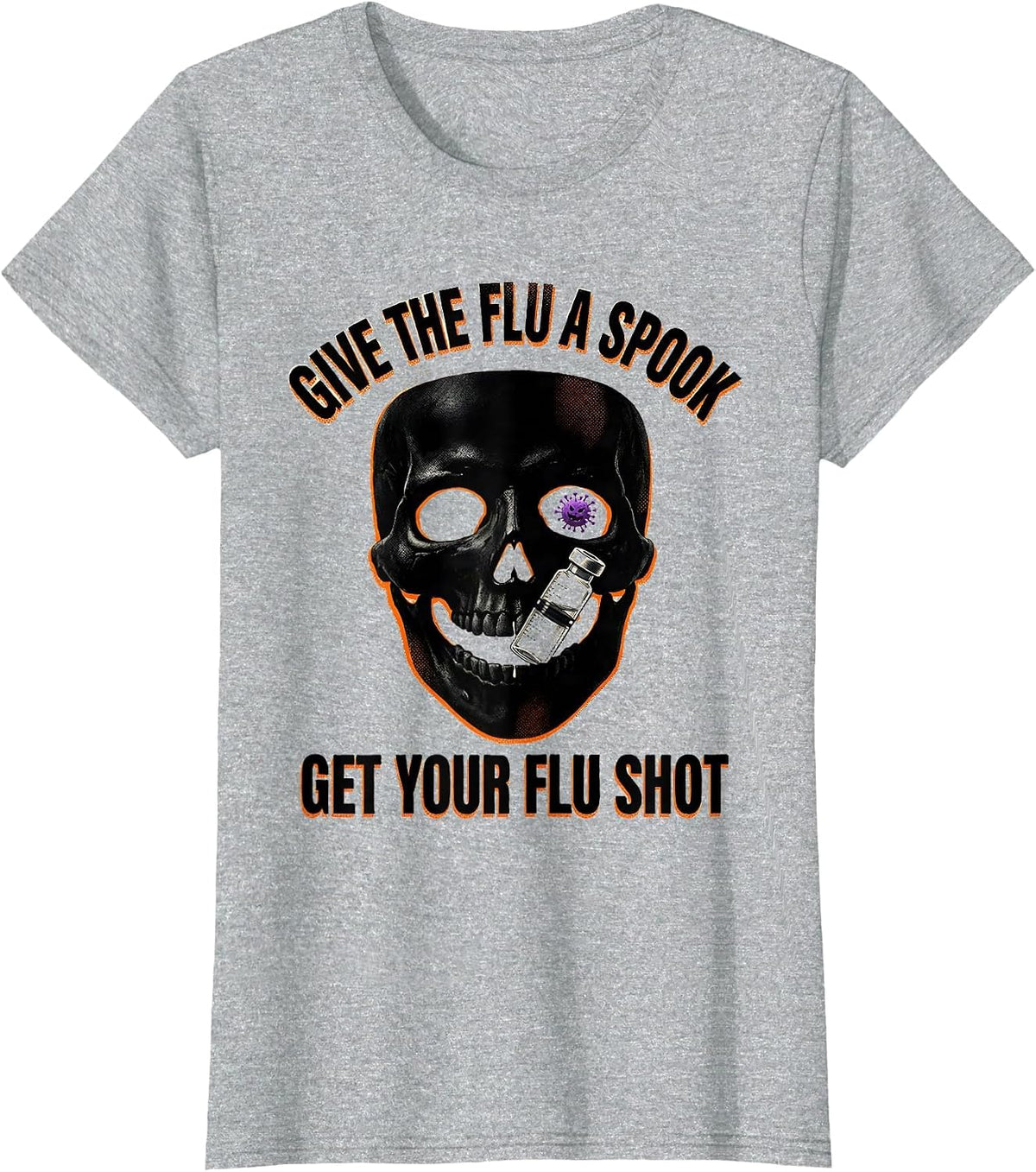 Give The Flu A Spook Get Your Flu Shot Nurse T-Shirt - Heather Grey
